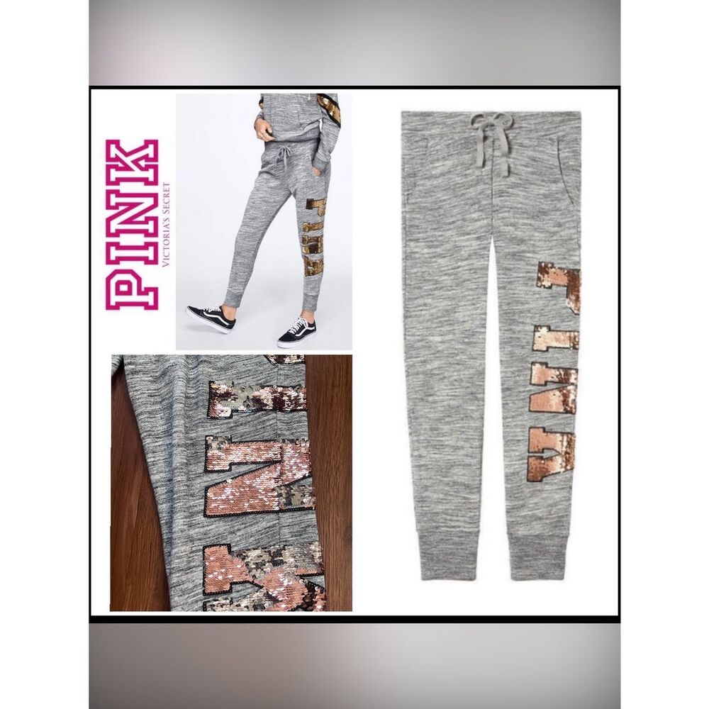 VS PINK BLING SKINNY JOGGERS SWEATPANTS LARGE